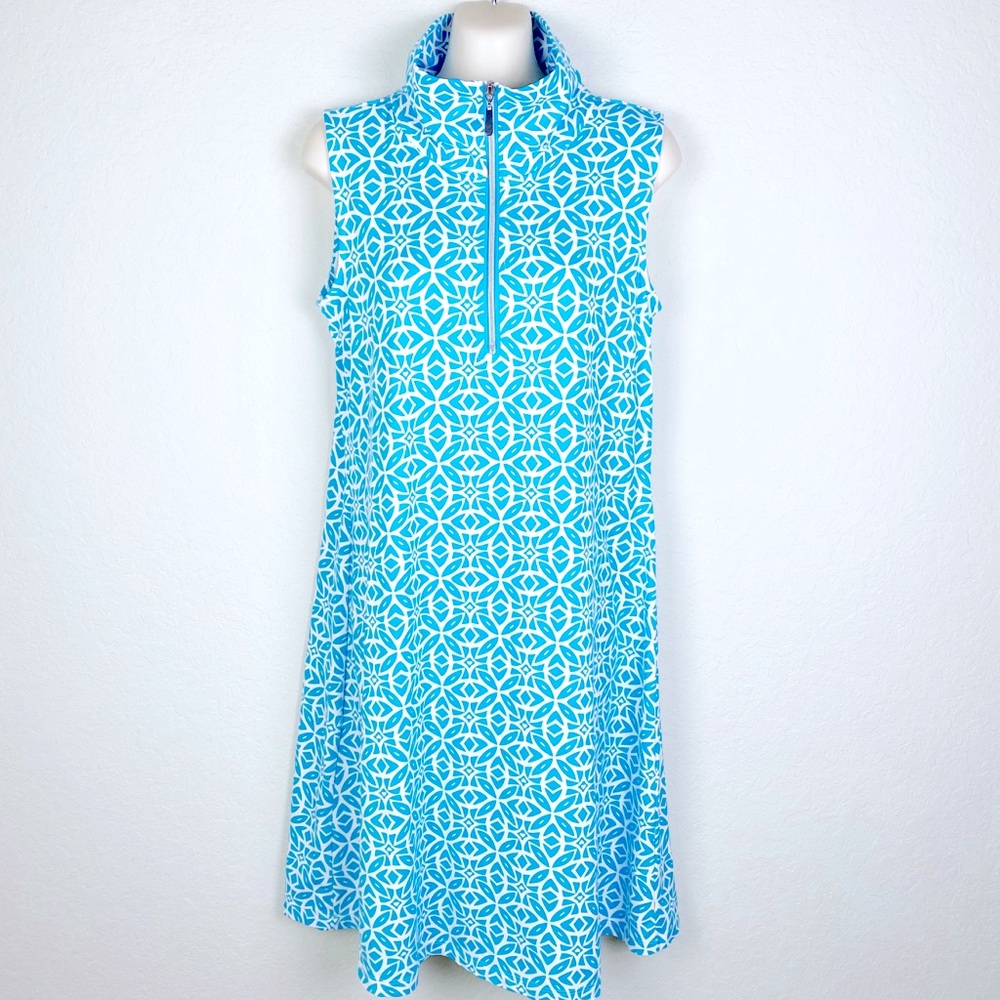 LULU-B Half-Zip Sleeveless Nylon Spandex Dress